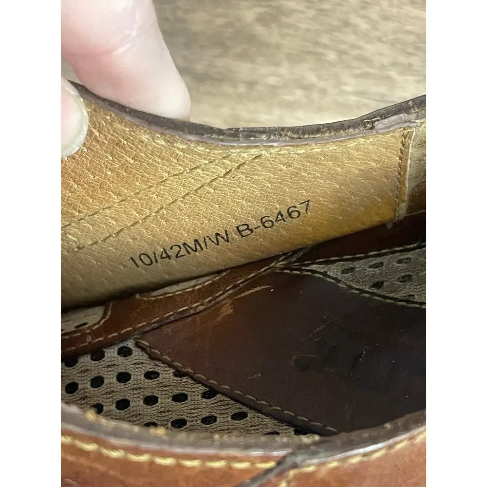 Born Brown Leather Closed Toe Clog Sandals Slip On Men's Size 10 / 42M
